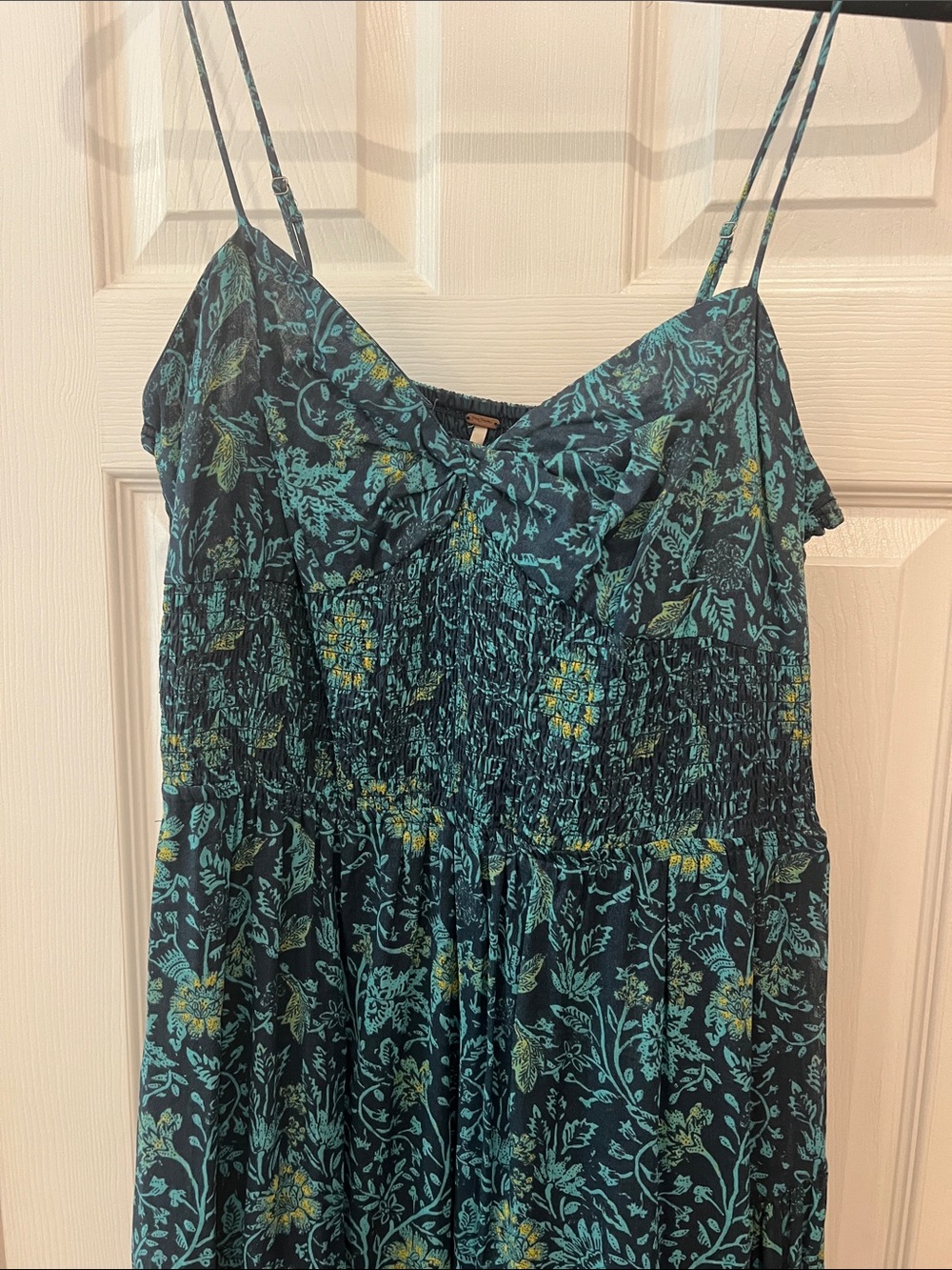 Smocked Bodice Free People Floral Maxi Dress - Picture 4 of 5